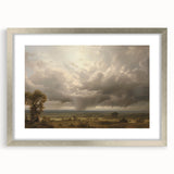 Vintage Landscape Art - Dramatic Sky over Countryside