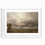 Vintage Landscape Art - Dramatic Sky over Countryside