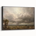 Vintage Landscape Art - Dramatic Sky over Countryside