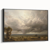 Vintage Landscape Art - Dramatic Sky over Countryside