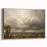 Vintage Landscape Art - Dramatic Sky over Countryside