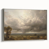 Vintage Landscape Art - Dramatic Sky over Countryside