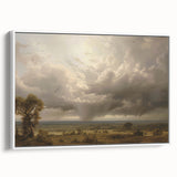 Vintage Landscape Art - Dramatic Sky over Countryside