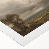 Vintage Landscape Art - Dramatic Sky over Countryside