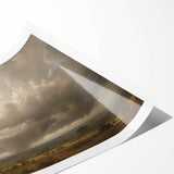 Vintage Landscape Art - Dramatic Sky over Countryside