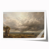 Vintage Landscape Art - Dramatic Sky over Countryside