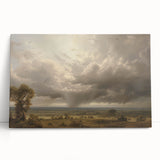 Vintage Landscape Art - Dramatic Sky over Countryside