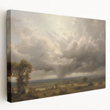 Vintage Landscape Art - Dramatic Sky over Countryside