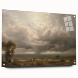 Vintage Landscape Art - Dramatic Sky over Countryside