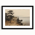 Vintage Landscape Art - Coastal House with Trees
