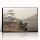 Vintage Landscape Art - Coastal House with Trees