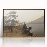 Vintage Landscape Art - Coastal House with Trees