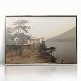 Vintage Landscape Art - Coastal House with Trees