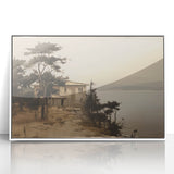 Vintage Landscape Art - Coastal House with Trees