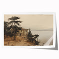 Vintage Landscape Art - Coastal House with Trees