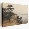 Vintage Landscape Art - Coastal House with Trees