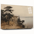 Vintage Landscape Art - Coastal House with Trees