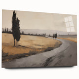Vintage Landscape Art - Winding Road through Countryside