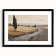 Vintage Landscape Art - Winding Road through Countryside
