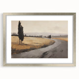 Vintage Landscape Art - Winding Road through Countryside