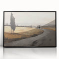 Vintage Landscape Art - Winding Road through Countryside