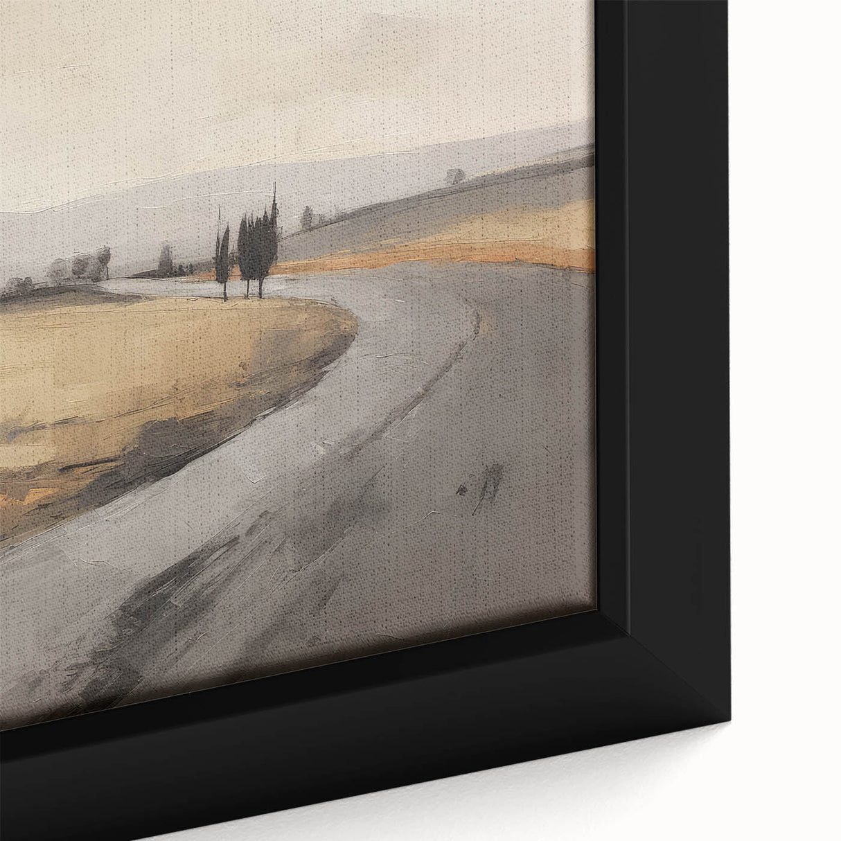 Vintage Landscape Art - Winding Road through Countryside