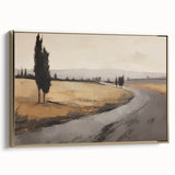 Vintage Landscape Art - Winding Road through Countryside