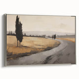 Vintage Landscape Art - Winding Road through Countryside