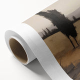 Vintage Landscape Art - Winding Road through Countryside