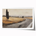 Vintage Landscape Art - Winding Road through Countryside