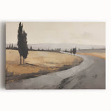 Vintage Landscape Art - Winding Road through Countryside