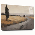 Vintage Landscape Art - Winding Road through Countryside