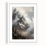 Misty Mountain Peaks – Vintage Landscape Wall Art for Nature Lovers
