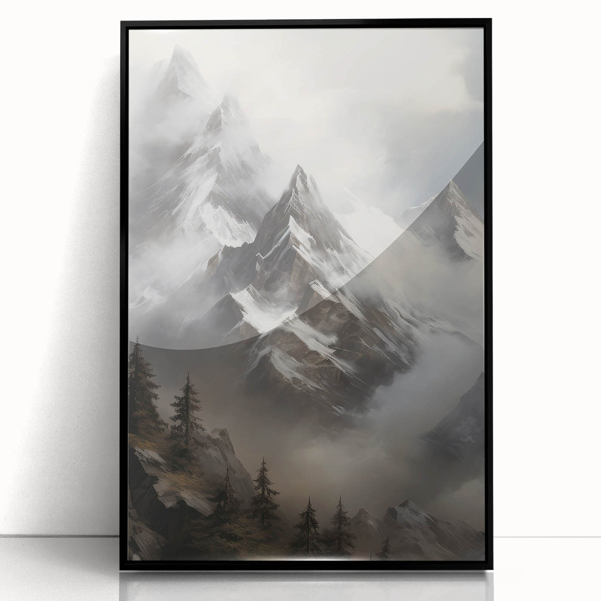 Misty Mountain Peaks – Vintage Landscape Wall Art for Nature Lovers