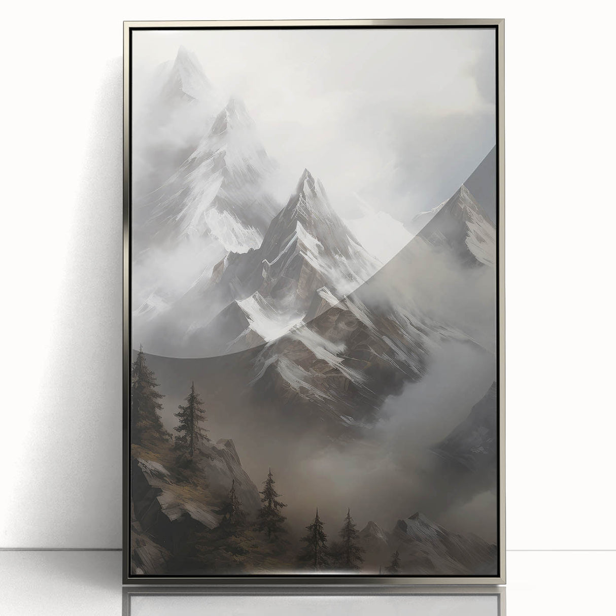 Misty Mountain Peaks – Vintage Landscape Wall Art for Nature Lovers