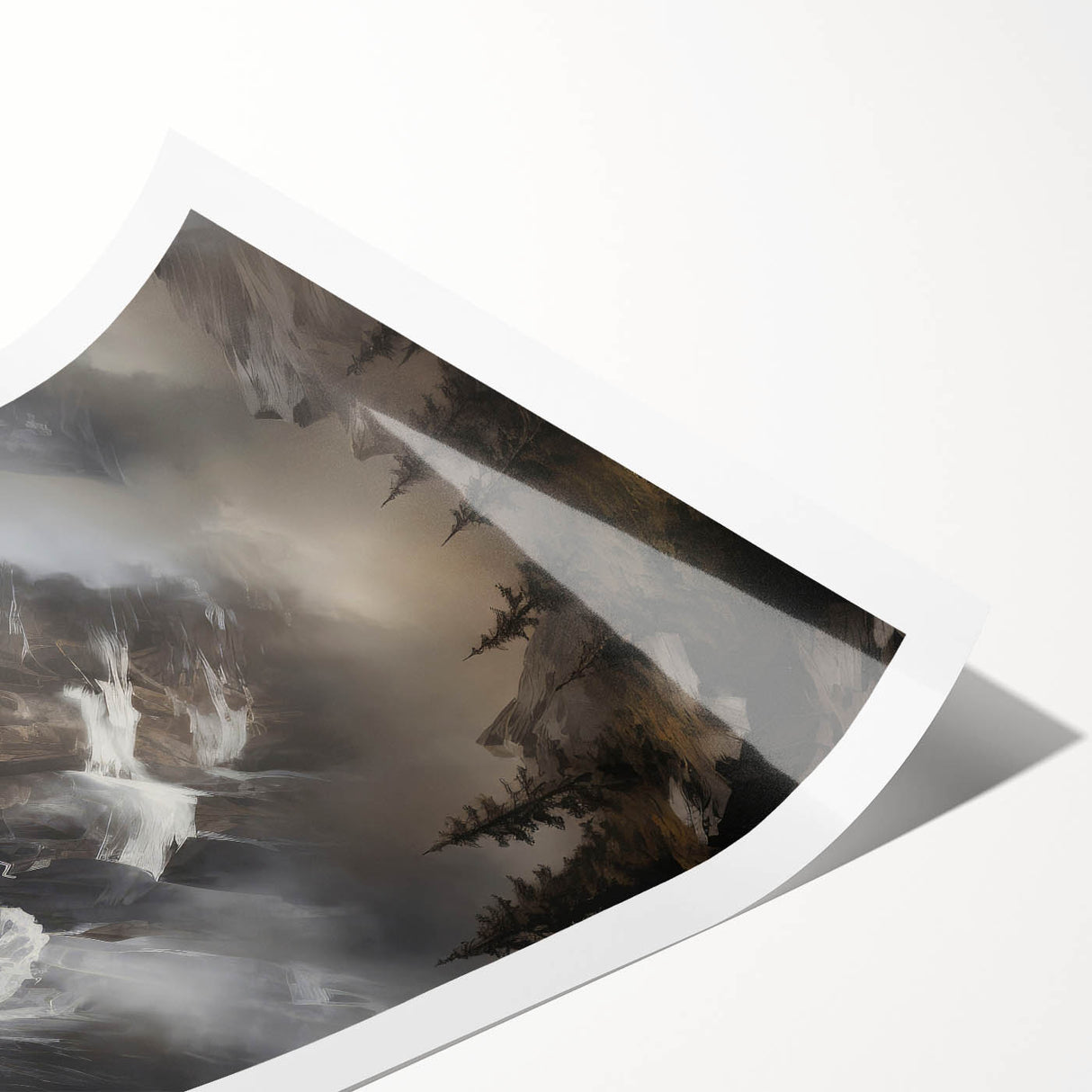 Misty Mountain Peaks – Vintage Landscape Wall Art for Nature Lovers