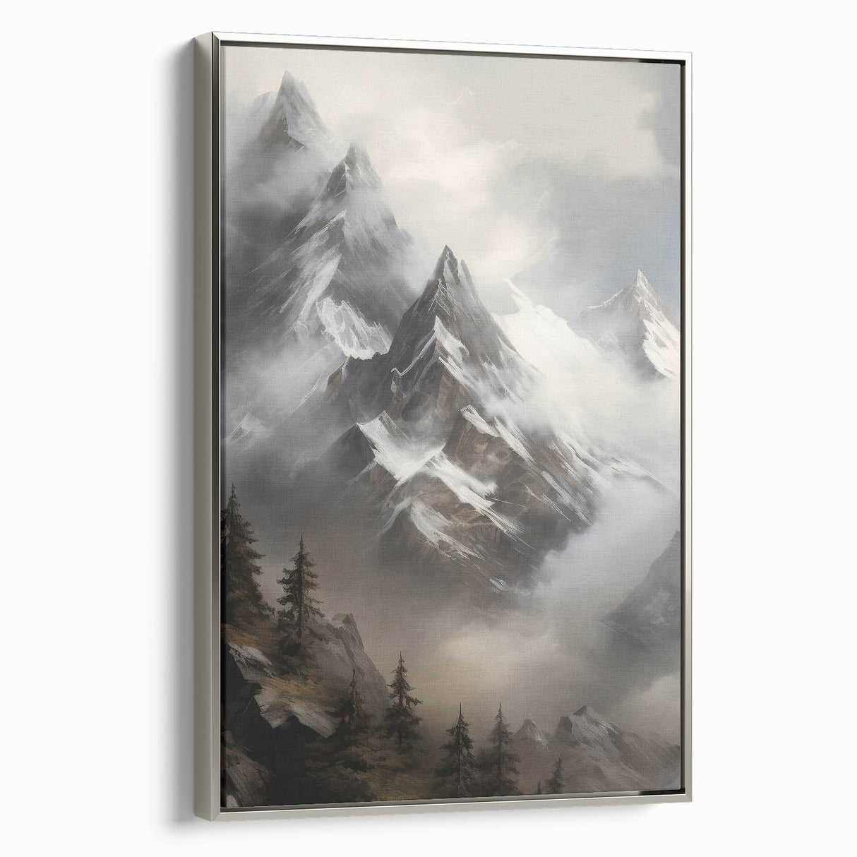 Misty Mountain Peaks – Vintage Landscape Wall Art for Nature Lovers