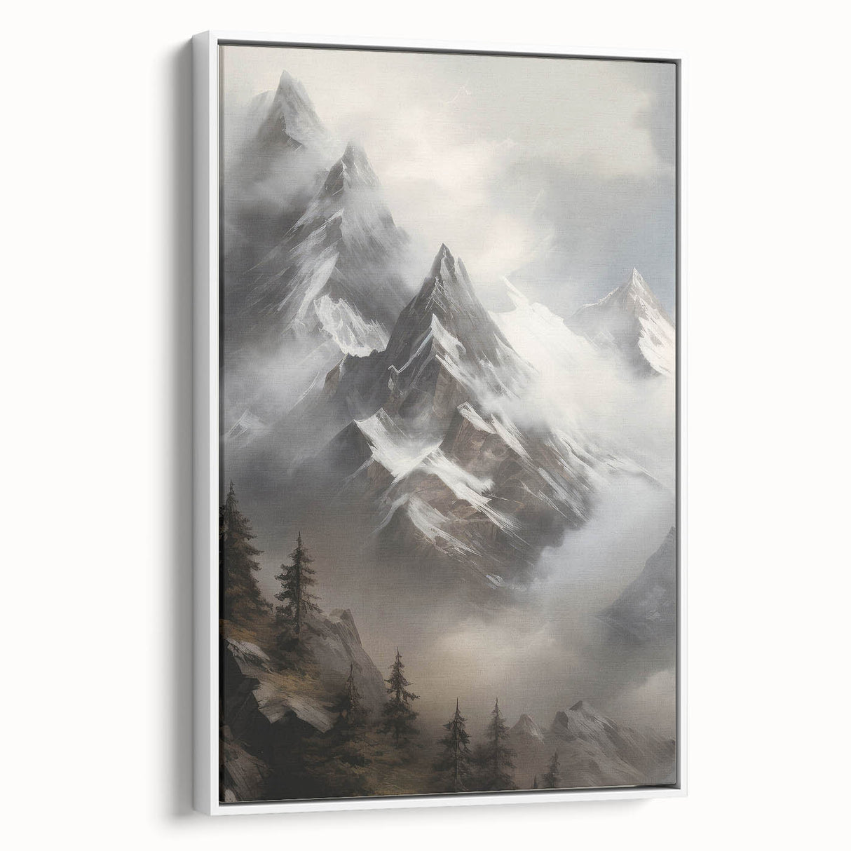 Misty Mountain Peaks – Vintage Landscape Wall Art for Nature Lovers