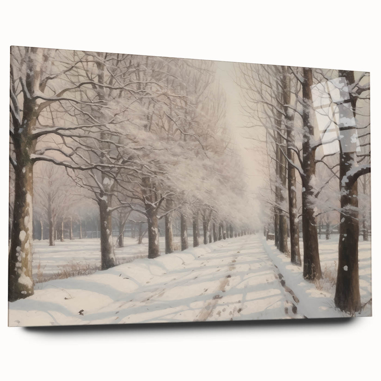 Vintage Landscape Art – Snowy Winter Pathway – Antique Winter Scene Wall Art