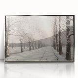 Vintage Landscape Art – Snowy Winter Pathway – Antique Winter Scene Wall Art