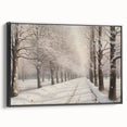 Vintage Landscape Art – Snowy Winter Pathway – Antique Winter Scene Wall Art