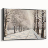Vintage Landscape Art – Snowy Winter Pathway – Antique Winter Scene Wall Art