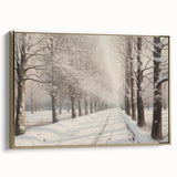 Vintage Landscape Art – Snowy Winter Pathway – Antique Winter Scene Wall Art