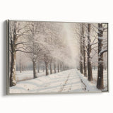 Vintage Landscape Art – Snowy Winter Pathway – Antique Winter Scene Wall Art