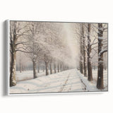 Vintage Landscape Art – Snowy Winter Pathway – Antique Winter Scene Wall Art