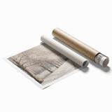 Vintage Landscape Art – Snowy Winter Pathway – Antique Winter Scene Wall Art