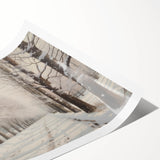 Vintage Landscape Art – Snowy Winter Pathway – Antique Winter Scene Wall Art