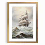 Vintage Tall Ship in Storm – Classic Maritime Wall Art