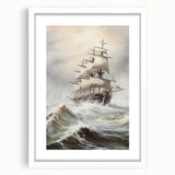 Vintage Tall Ship in Storm – Classic Maritime Wall Art