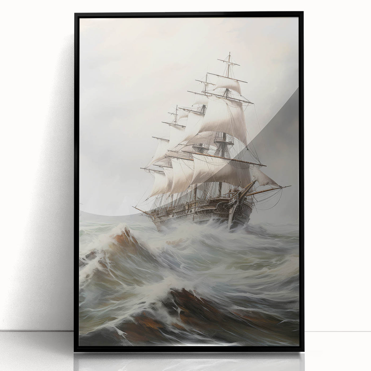 Vintage Tall Ship in Storm – Classic Maritime Wall Art